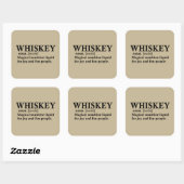 Sticker Carré Définition Whiskey drôle alcool dire des cadeaux (Feuille)