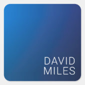 Sticker Carré Dégradé bleu foncé moderne et texte modifiable min (Devant)