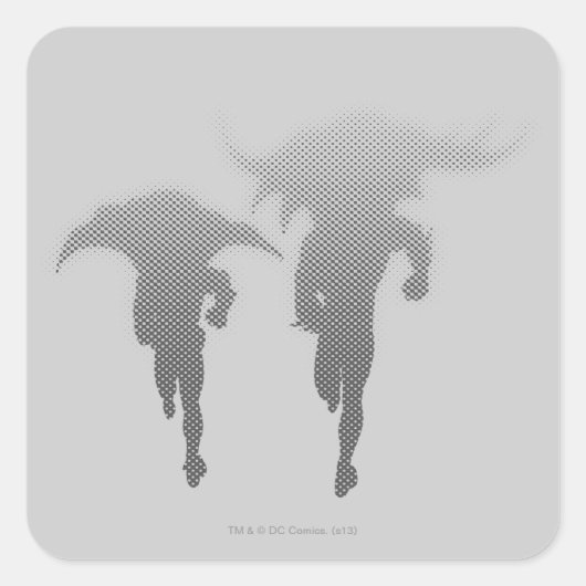 Sticker Carré Dégradé de demi-ton Batman et Robin (Devant)