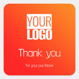 Sticker Carré dégradé orange - votre logo