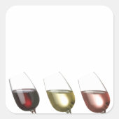 Sticker Carré Dégustation de vin - 3 verres de vin (Devant)