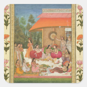 Sticker Carré Dégustation féminine, du Petit Album Clive