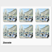 Sticker Carré Déjeuner dans un Carré de marché Toscane (Feuille)