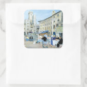 Sticker Carré Déjeuner dans un Carré de marché Toscane (Sac)