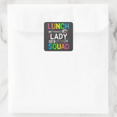 Sticker Carré Déjeuner d'école Lady Squad Cafétéria Ouvriers (Sac)