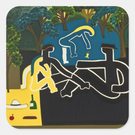 Sticker Carré Dejeuner sur l'herbe (Devant)