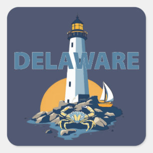 Sticker Carré Delaware, États-Unis d'Amérique
