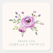 Sticker Carré Delicate Floral Thank You (Devant)