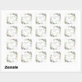 Sticker Carré Delicate Romantic Floral and Branch Frame Wedding  (Feuille)