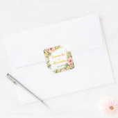 Sticker Carré Delicate Soft Floral Romantic Blush Hibiscus  (Enveloppe)