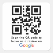 Sticker Carré Demande de Google Reviews avec code QR (Devant)