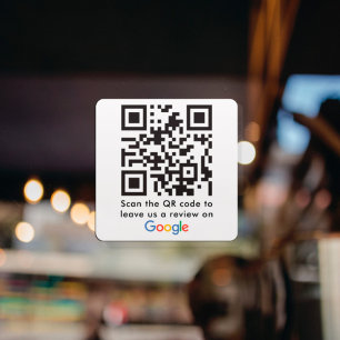 Sticker Carré Demande de Google Reviews avec code QR