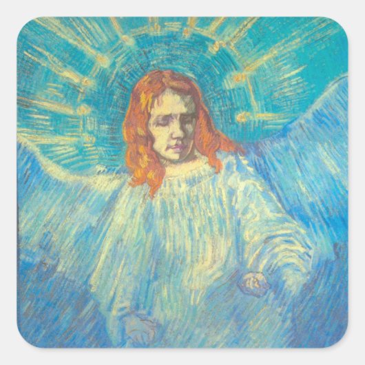 Sticker Carré Demi-figure d'un ange par Vincent van Gogh (Devant)