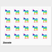 Sticker Carré Democrat Original Donkey Rainbow (Feuille)