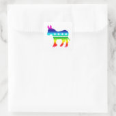 Sticker Carré Democrat Original Donkey Rainbow (Sac)