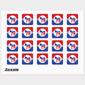Sticker Carré démocrate Donkey (Feuille)