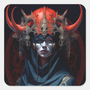 Sticker Carré Demon Queen Imaginaire Art