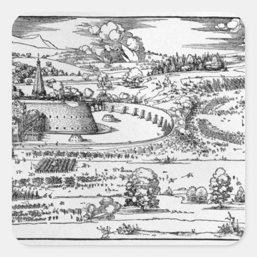 Sticker Carré Démonstration de mesures défensives (Devant)