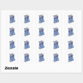 Sticker Carré Denim Jean poches, chatons et dentelle (Feuille)