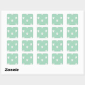 Sticker Carré Dent heureuse Kawaii (Feuille)