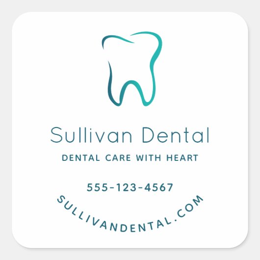 Sticker Carré Dentaire dentaire Dentistrie Image Médicale Entrep (Devant)