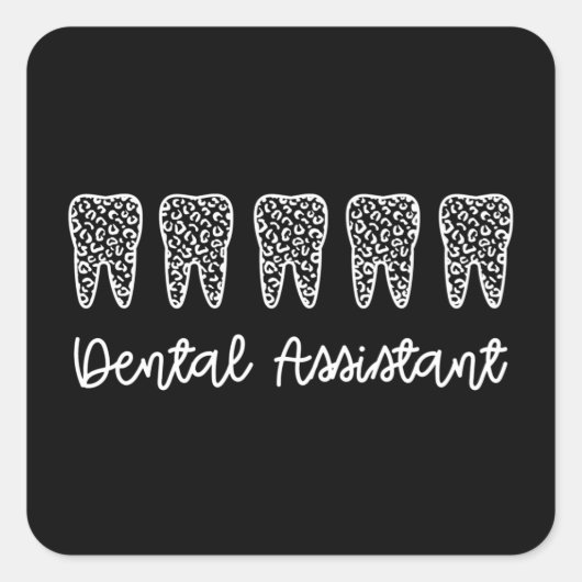 Sticker Carré Dental Assistant | Gifts for Assistant Dentist (Devant)