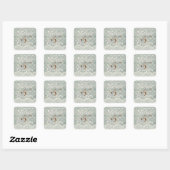 Sticker Carré Dentelle bleu ardoise (Feuille)