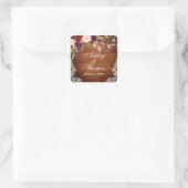 Sticker Carré Dentelle florale Rustique Mariage (Sac)