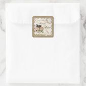 Sticker Carré Dentelle Vintage Rose - Mocha (Sac)