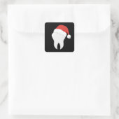 Sticker Carré Dentist Dents Noël Casquette Dent Cadeau (Sac)
