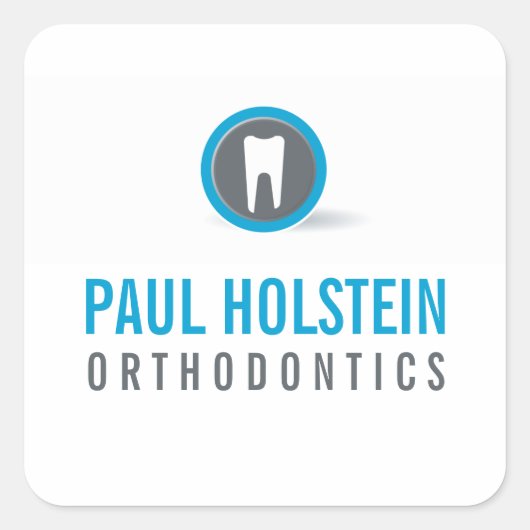 Sticker Carré DENTIST logo de dent professionnel moderne gris bl (Devant)