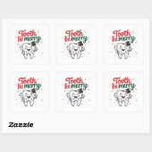 Sticker Carré Dentiste dentaire Sois Joyeux Dentiste Noël (Feuille)