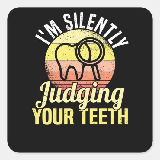 Sticker Carré Dentiste Profession dentaire Technicien dentaire (Devant)