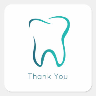 Sticker Carré dentisterie dentaire Merci d'image Médicale