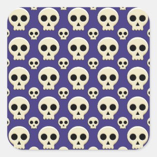 Sticker Carré Déplaisant Cute Kawaii Goth Motif crâne
