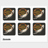Sticker Carré Déplaisant fantôme d'Halloween (Feuille)