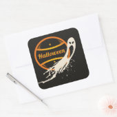 Sticker Carré Déplaisant fantôme d'Halloween (Enveloppe)