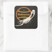Sticker Carré Déplaisant fantôme d'Halloween (Sac)