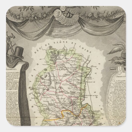 Sticker Carré Dept Du Rhone (Devant)