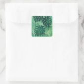 Sticker Carré Dérive tropicale - Monstera Feuille Aquarelle Jung (Sac)