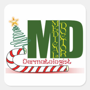 Sticker Carré Dermatologue MERRY CHRISTMAS