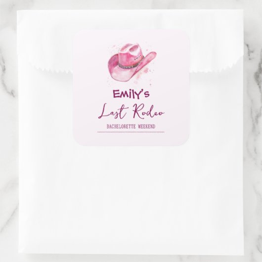 Sticker Carré Dernier Rodéo Week-end de célibataire | Autocollan (Sac)