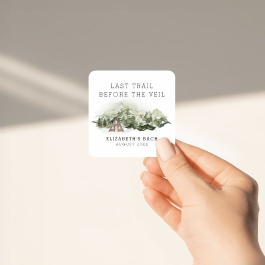 Sticker Carré Dernier sentier avant le week-end de Bachelorette 