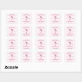 Sticker Carré Dernier Splash Beach Palms Hot rose Bachelorette (Feuille)