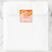 Sticker Carré Dernière Disco Rétro 70s Fête de Week-end de Fianç (Sac)