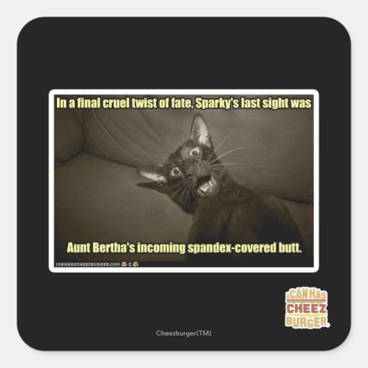 Sticker Carré Dernière vue de Sparky (Devant)