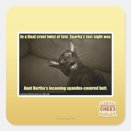 Sticker Carré Dernière vue de Sparky (Devant)