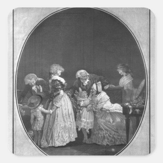 Sticker Carré Des bouquets de fleurs ou célébrant grand-mère (Devant)