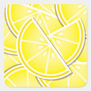 Sticker Carré Des coins de citron funky !