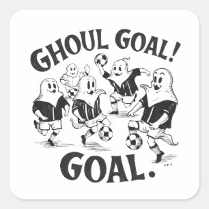 Sticker Carré Des fantômes jouent au football